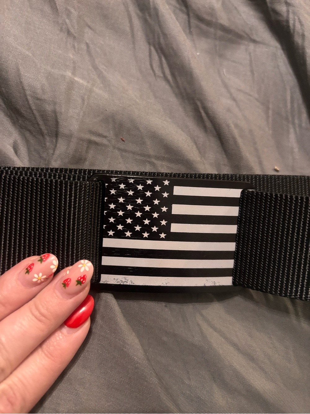 Grip6 Black G Flex Ninja Belt with Metal American Flag Buckle